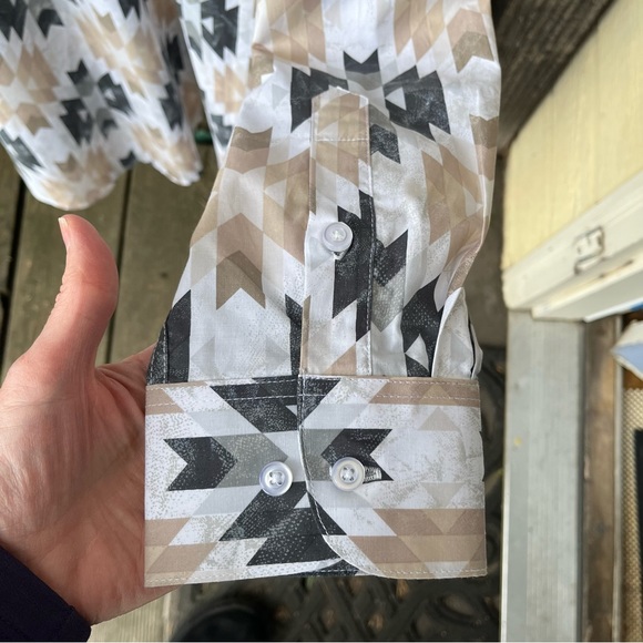 Rock & Roll Denim Men’s Classic Fit Aztec Print Button Down Shirt NWT Sz L - Picture 9 of 13